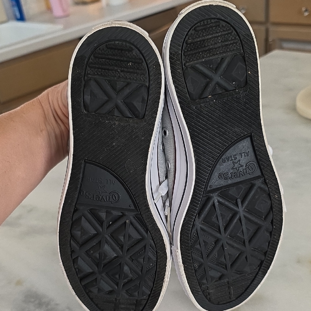 Converse Womens Putty Gray and Plaid Sneakers - Picture 7 of 8